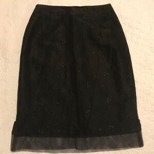 Stunning Nicole Miller Collections beaded black evening skirt with mesh (4)